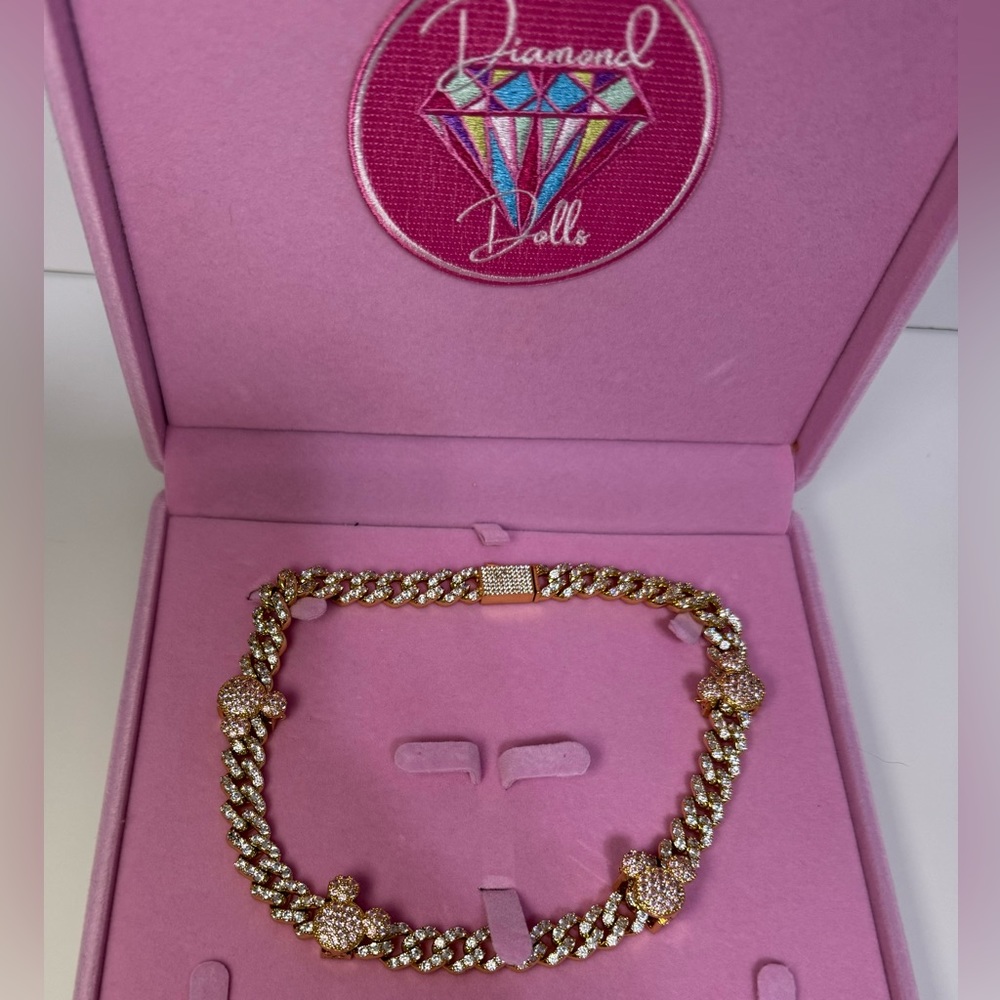 Diamond Dolls Mouse Charm Necklace